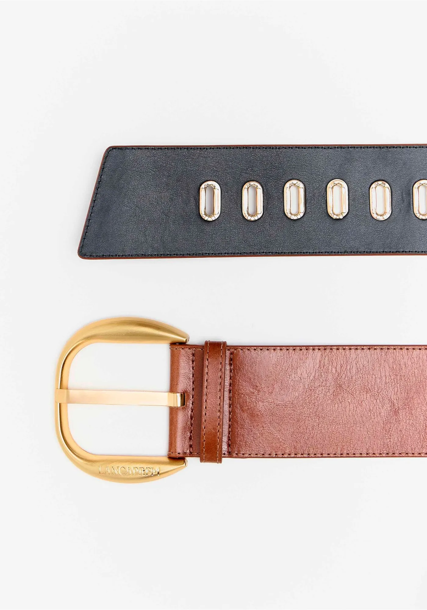 Cinto Fivela Dourada Largo Camel - Lança Perfume  5