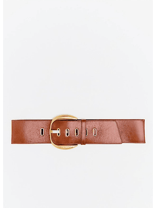 Cinto Fivela Dourada Largo Camel - Lança Perfume 