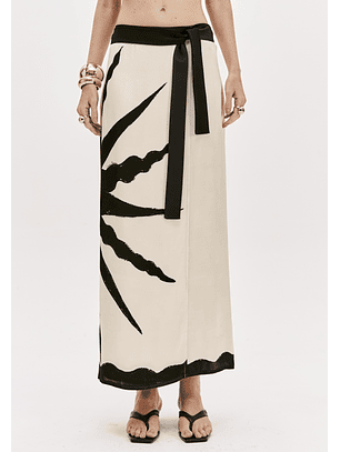 Saia Comprida MARSELHA Preto e Branco - Lança Perfume