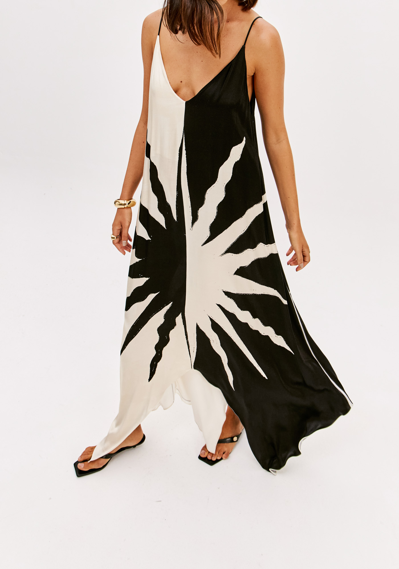 Vestido Comprido MARSELHA Preto e Branco - Lança Perfume 4