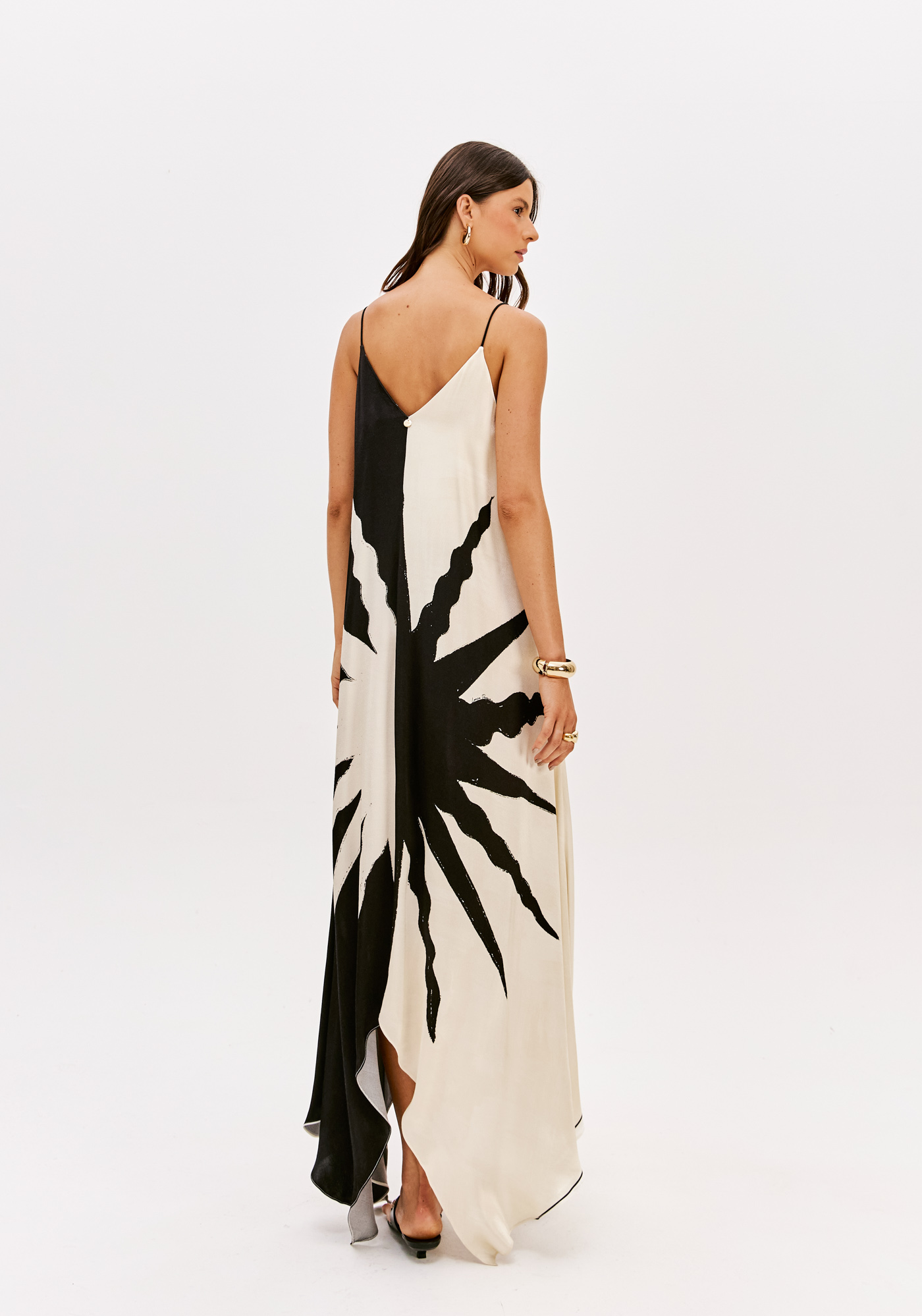 Vestido Comprido MARSELHA Preto e Branco - Lança Perfume 2