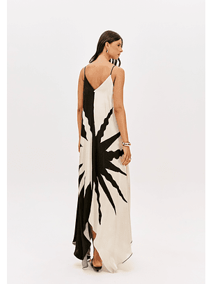 Vestido Comprido MARSELHA Preto e Branco - Lança Perfume