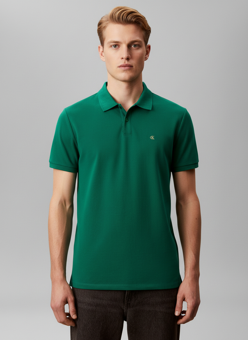 Polo Clássico Pique Verde - Calvin Klein  1
