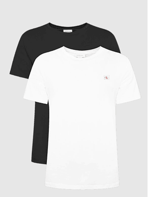 Pack 2 T-shirts Badge Perto + Branco - Calvin Klein 
