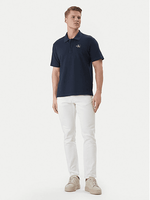 Polo Casual Pique Azul Escuro - Calvin Klein 