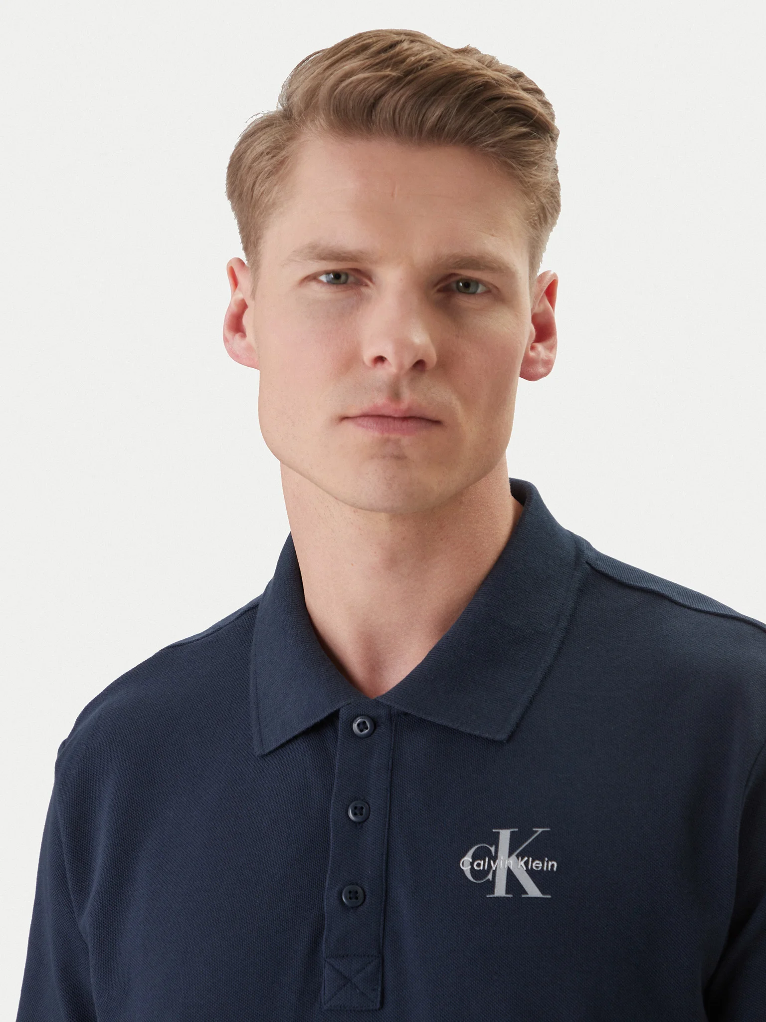 Polo Casual Pique Azul Escuro - Calvin Klein  3
