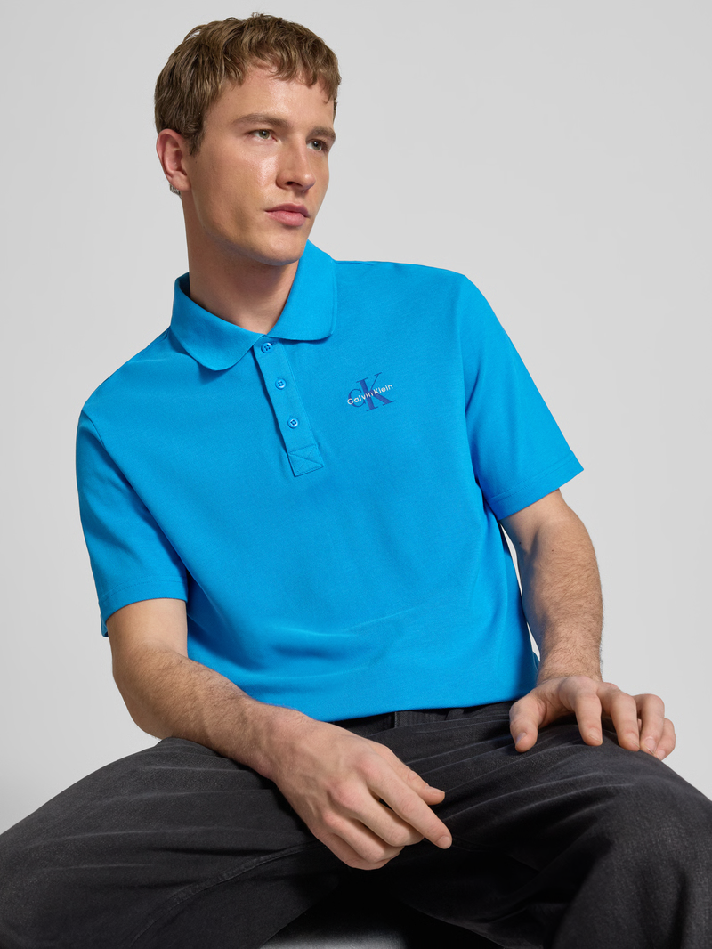 Polo Casual Pique Azul Forte - Calvin Klein  3