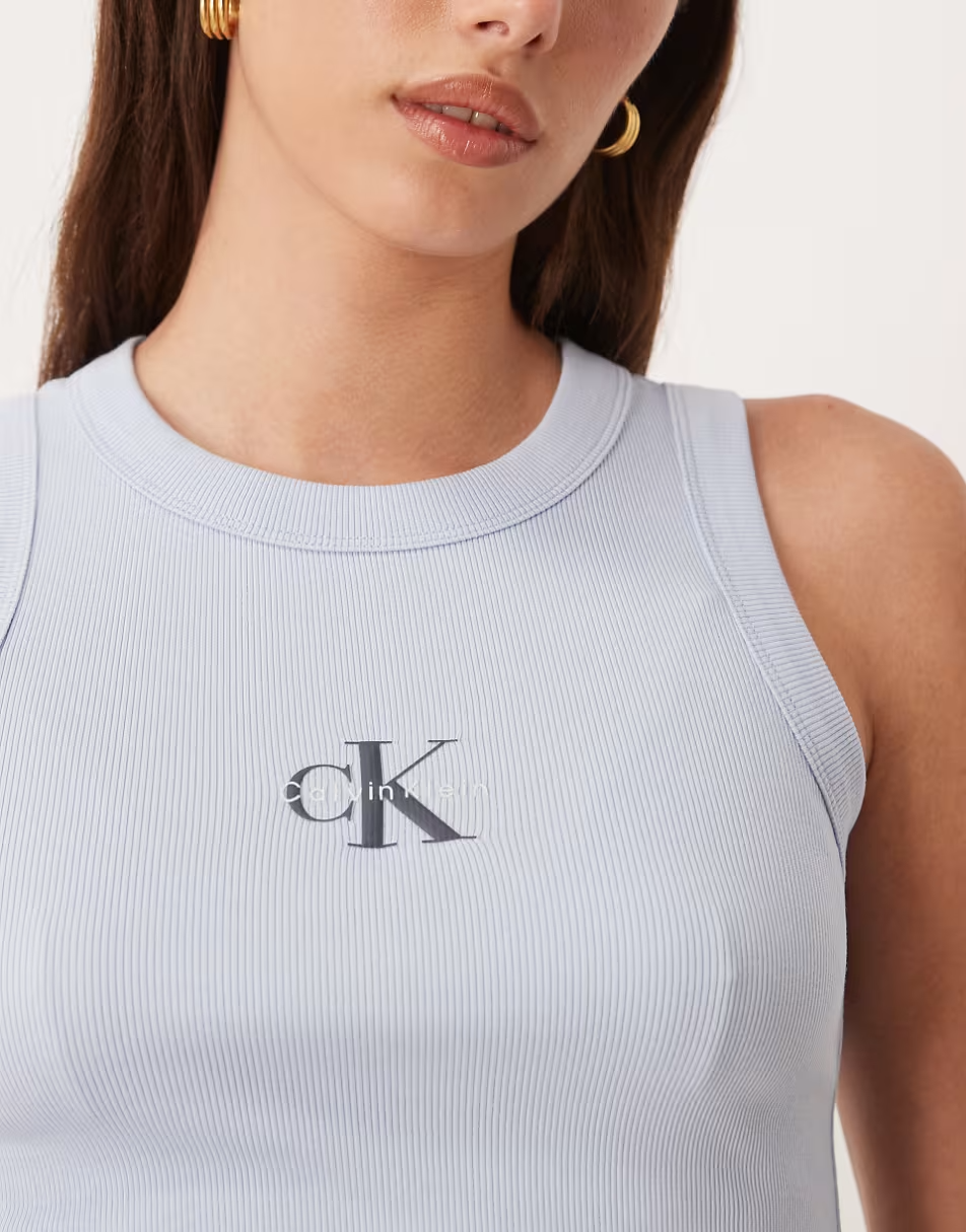 Top Canelado de Cavas Azul Claro - Calvin Klein 3