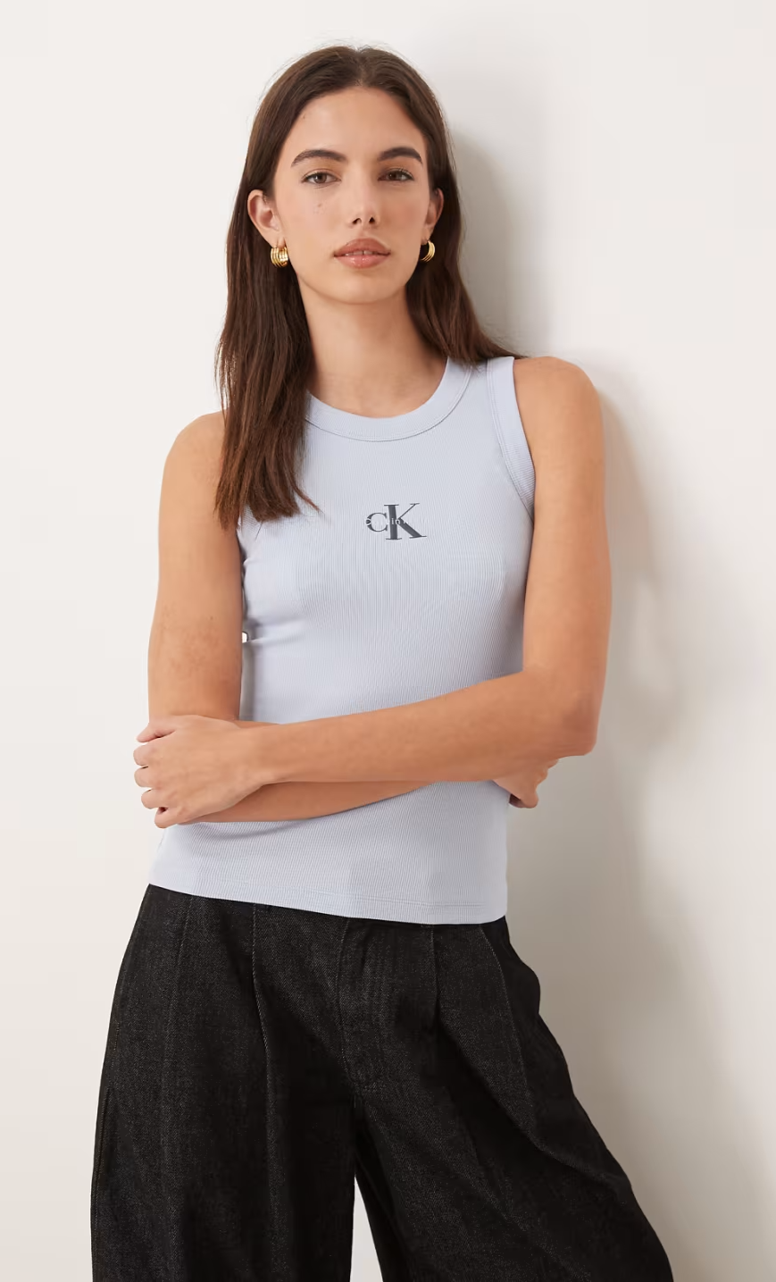 Top Canelado de Cavas Azul Claro - Calvin Klein 1