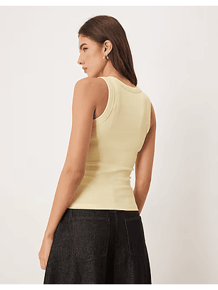 Top Canelado de Cavas Amarelo Pastel - Calvin Klein