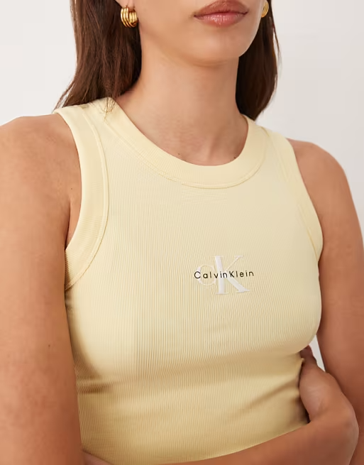 Top Canelado de Cavas Amarelo Pastel - Calvin Klein 3