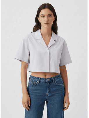 Camisa de Manga Curta Lilás - Calvin Klein 