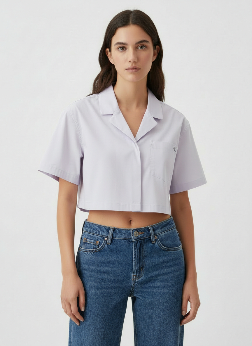 Camisa de Manga Curta Lilás - Calvin Klein  1