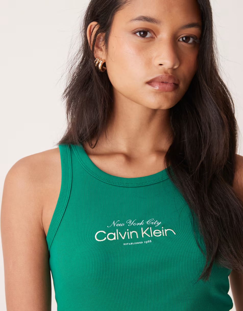 Top de Cavas Canelado New York Verde - Calvin Klein 2