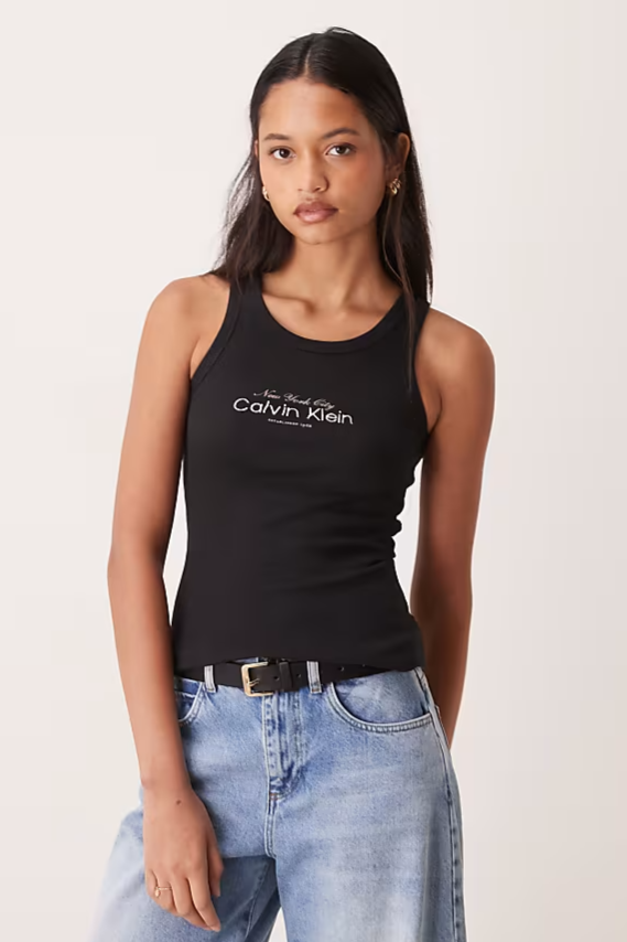 Top de Cavas Canelado New York Preto - Calvin Klein 1