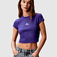 T-shirt Curta Canelada Roxo  - Calvin Klein - Thumbnail 1