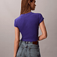 T-shirt Curta Canelada Roxo  - Calvin Klein - Thumbnail 3