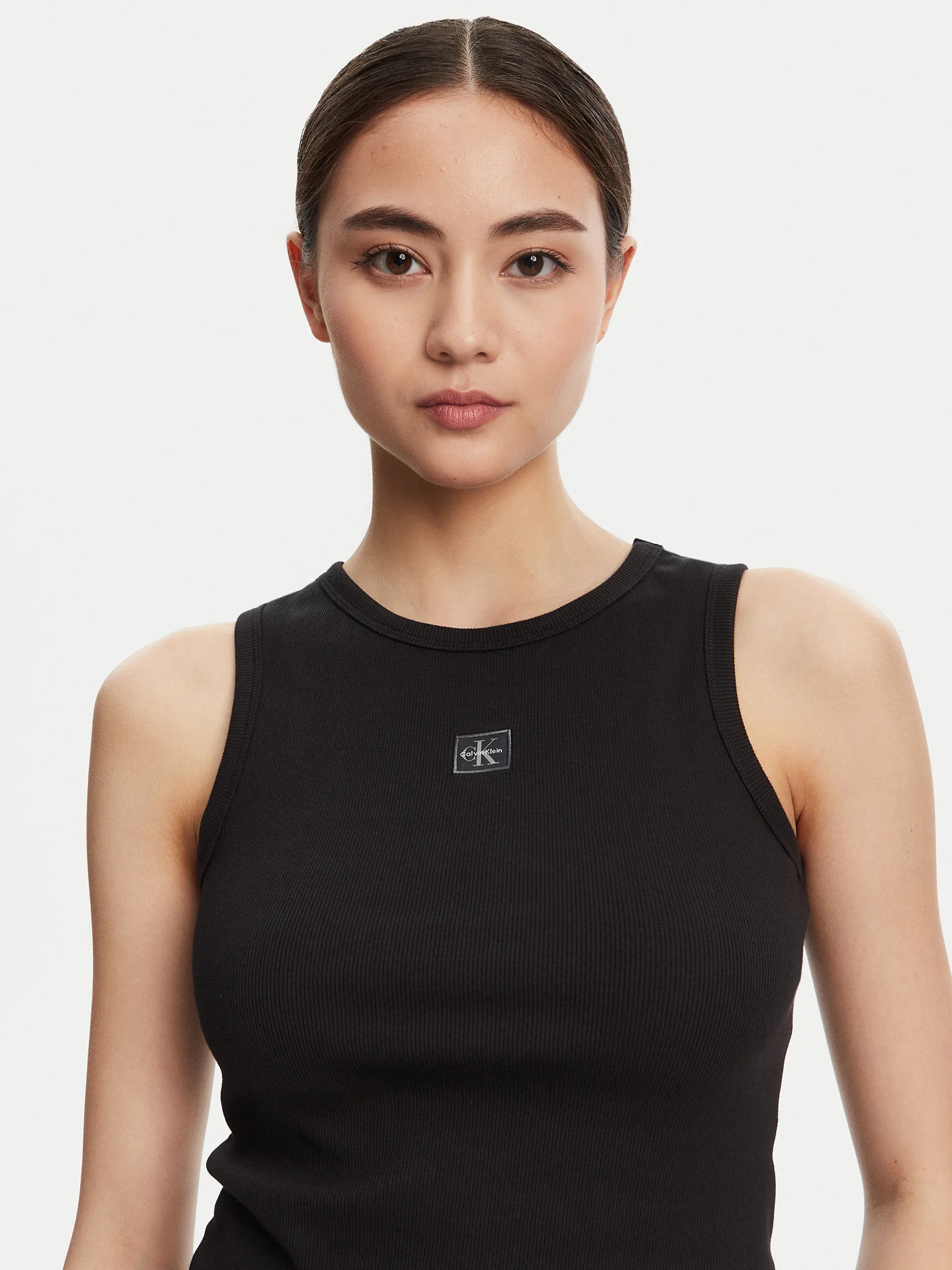 Top de Cavas Canelado Badge Preto - Calvin Klein  2