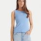 Top de Cavas Canelado Badge Azul - Calvin Klein  - Thumbnail 1