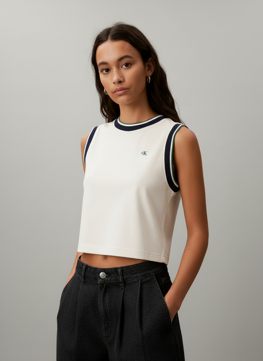 Top de Cavas Branco com Azul - Calvin Klein 1