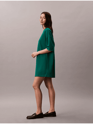 Vestido T-shirt Overside Verde - Calvin Klein
