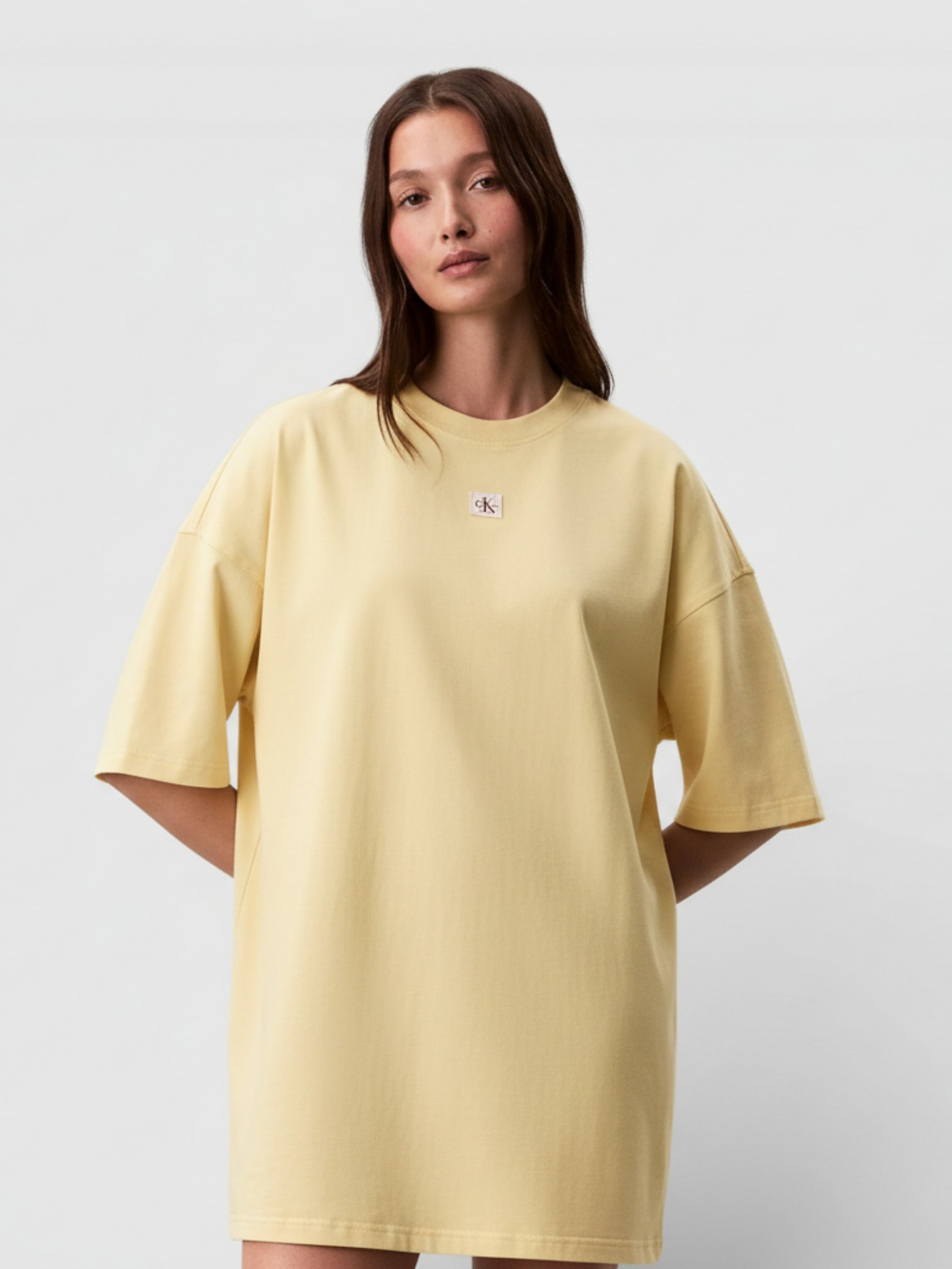 Vestido T-shirt Overside Amarelo Pastel - Calvin Klein 1