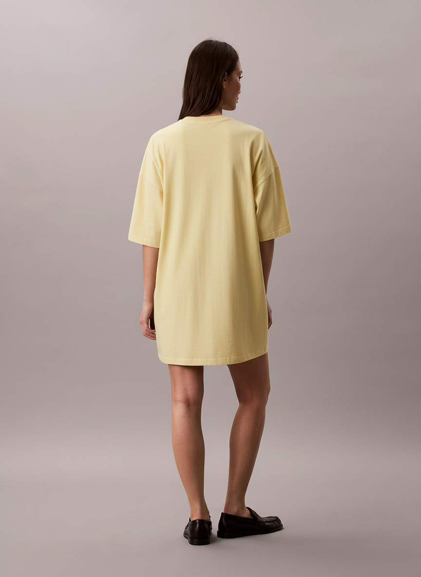 Vestido T-shirt Overside Amarelo Pastel - Calvin Klein 2