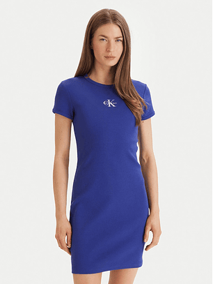 Vestido Justo Manga Curta Roxo - Calvin Klein 