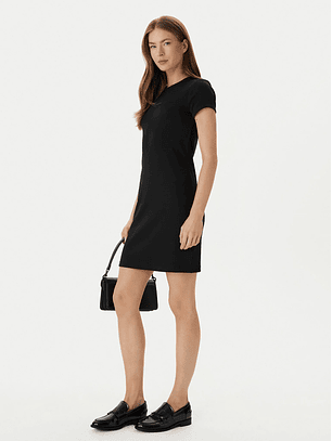 Vestido Justo Manga Curta Preto - Calvin Klein