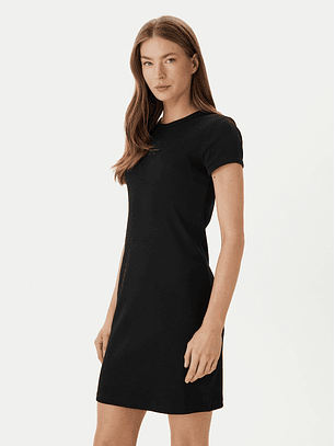 Vestido Justo Manga Curta Preto - Calvin Klein