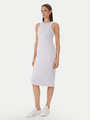 Vestido Midi Canelado Lilás - Calvin Klein