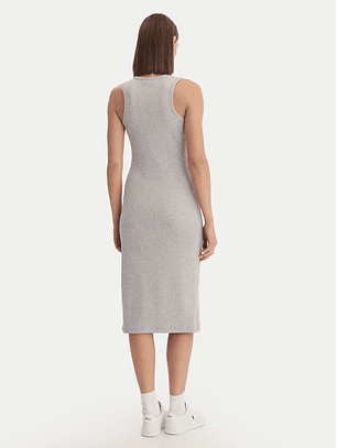Vestido Midi Canelado Cinza - Calvin Klein 