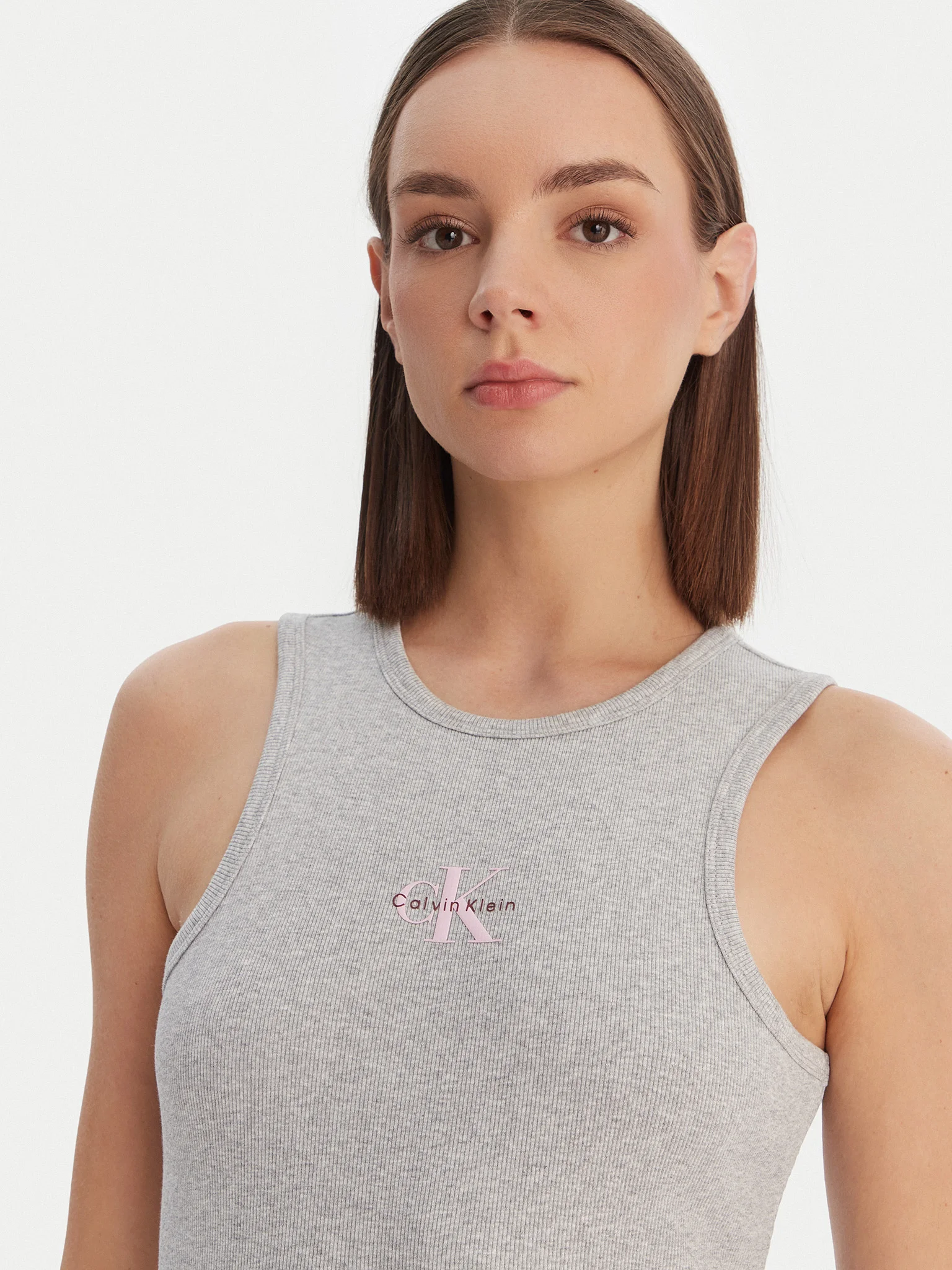 Vestido Midi Canelado Cinza - Calvin Klein  4