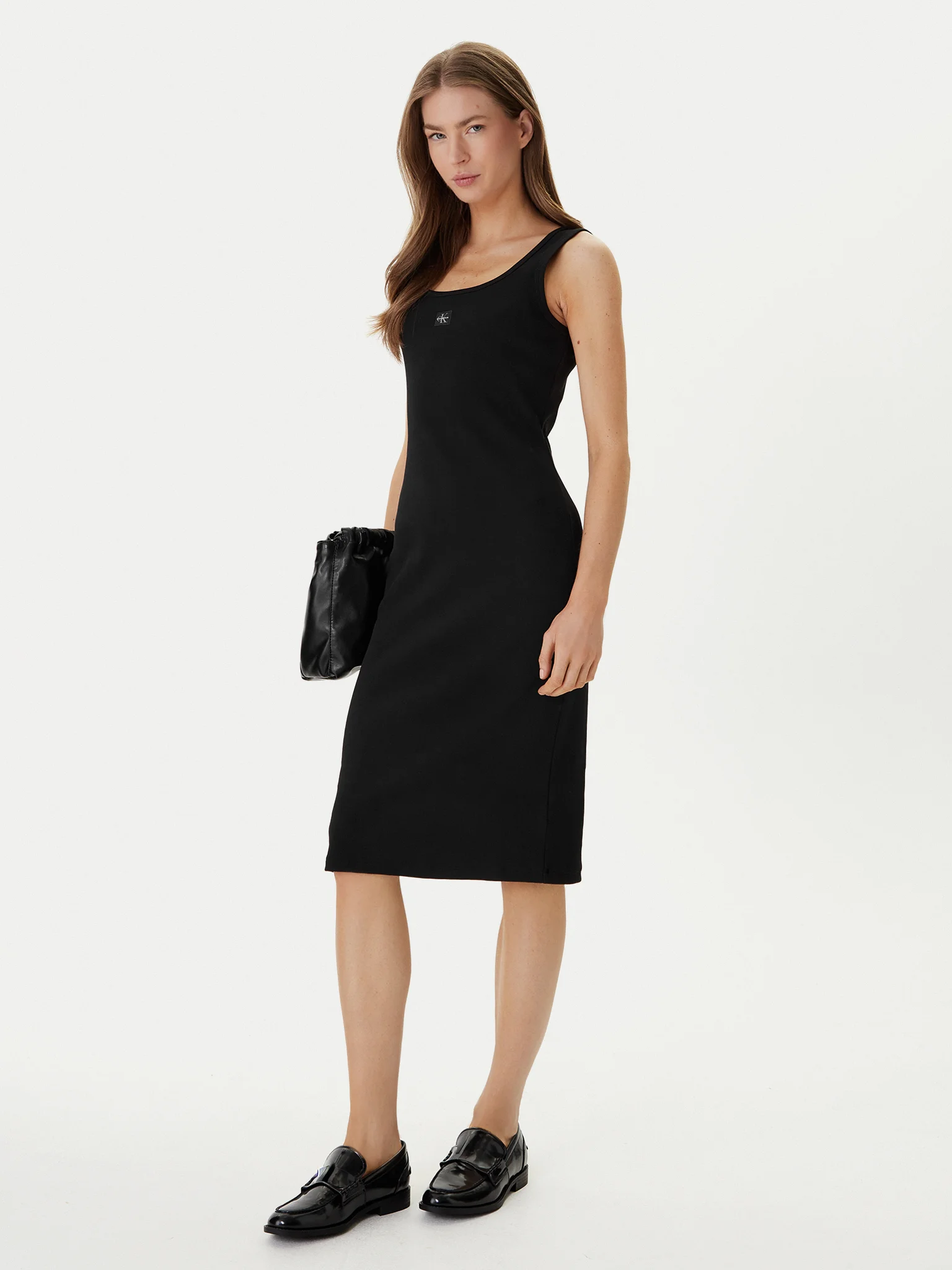 Vestido de Cavas Canelado Preto - Calvin Klein  2