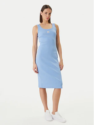 Vestido de Cavas Canelado Azul - Calvin Klein 