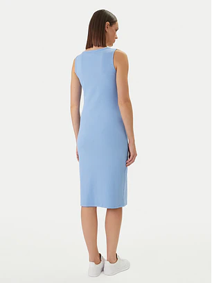 Vestido de Cavas Canelado Azul - Calvin Klein 