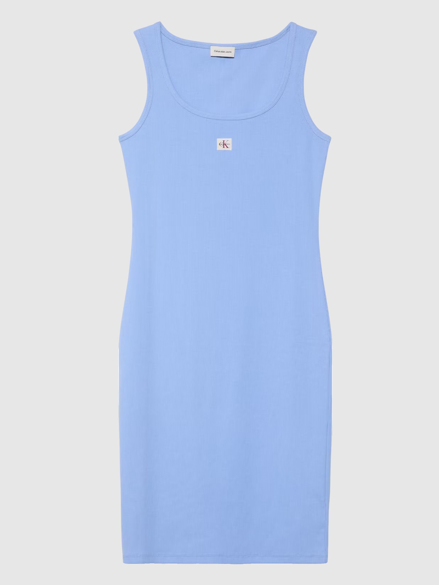 Vestido de Cavas Canelado Azul - Calvin Klein  6