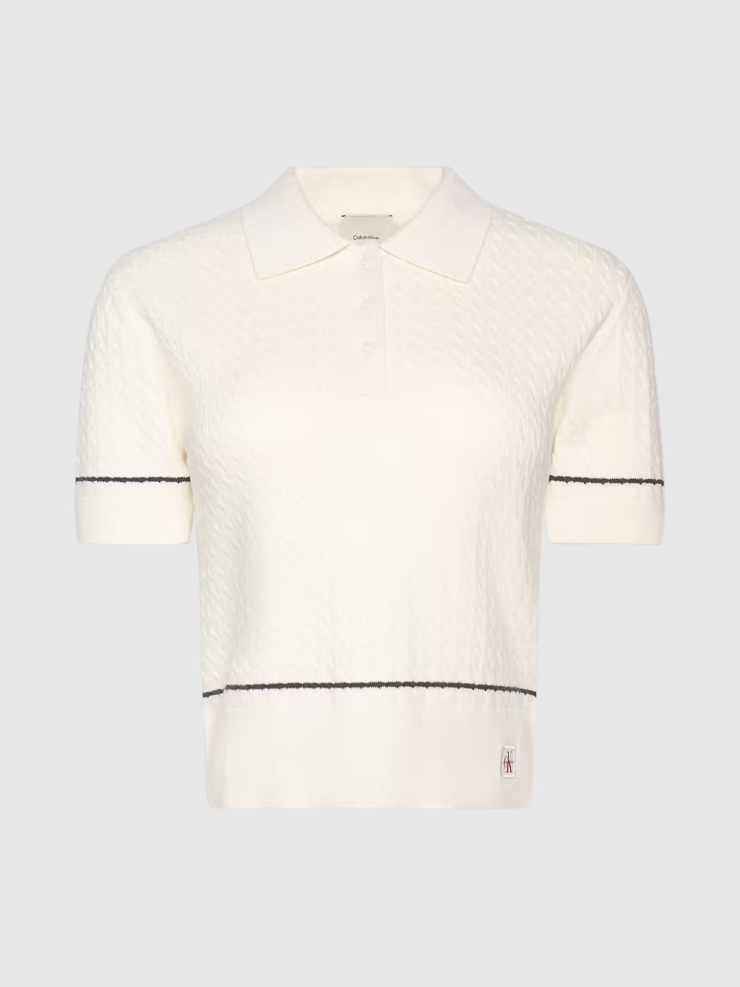 Polo Malha Entrançada Branco - Calvin Klein  6