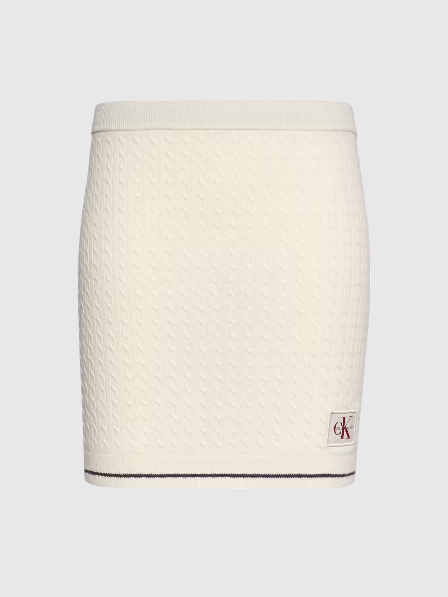Saia Curta Malha Entrançada Branco - Calvin Klein 4