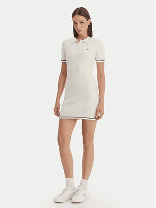 Vestido Curto em Malha Entraça Branco - Calvin Klein 