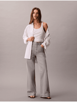 Calças Wide Leg Ganga Cinza - Calvin Klein