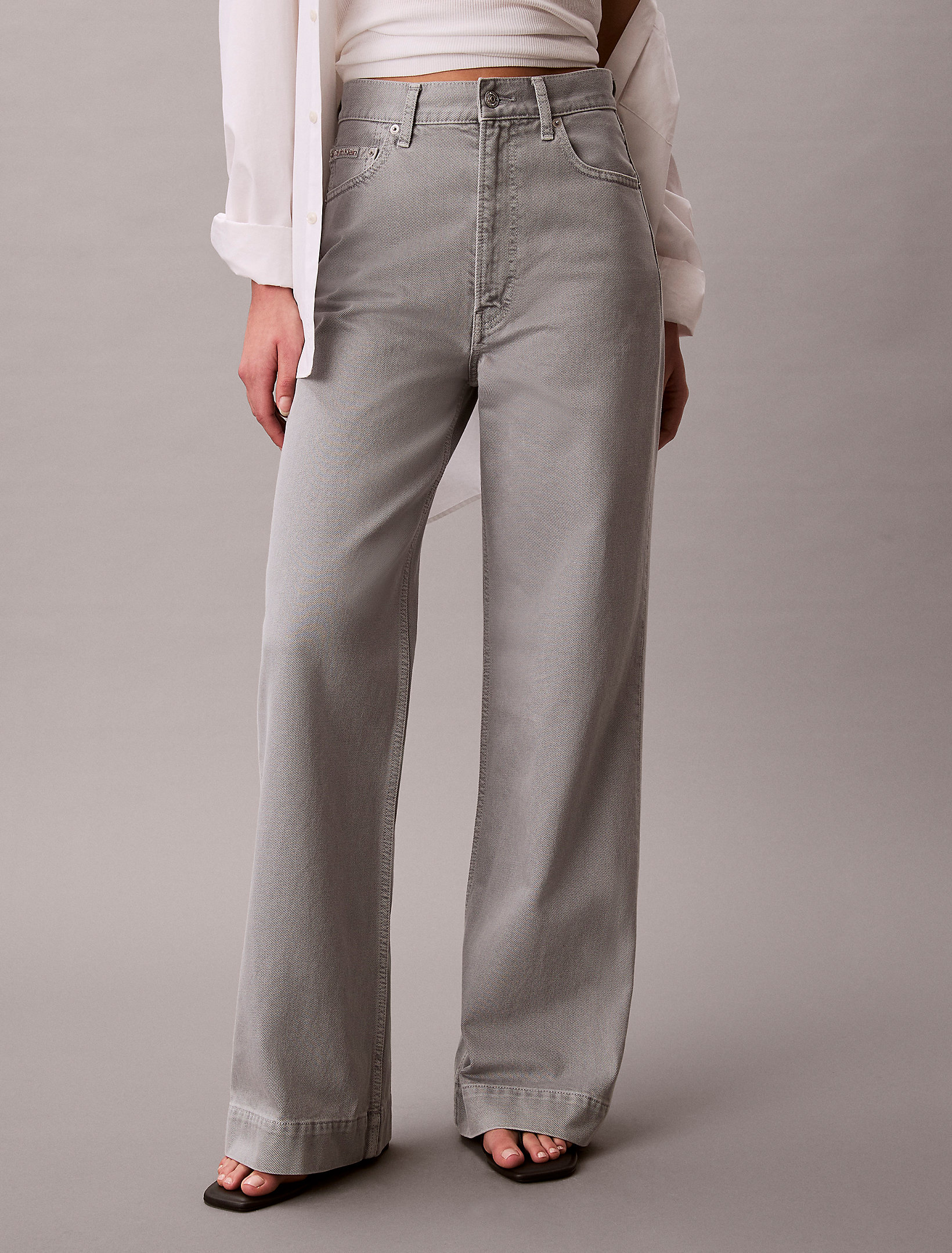 Calças Wide Leg Ganga Cinza - Calvin Klein 1