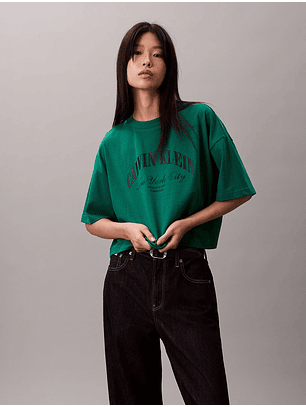 T-shirt Oversize e Curta Verde - Calvin Klein