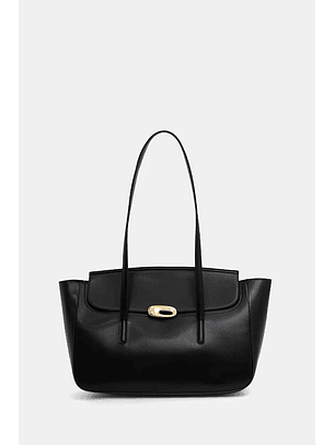 Mala de Ombro Ferragem Dourada Preto - Calvin Klein 