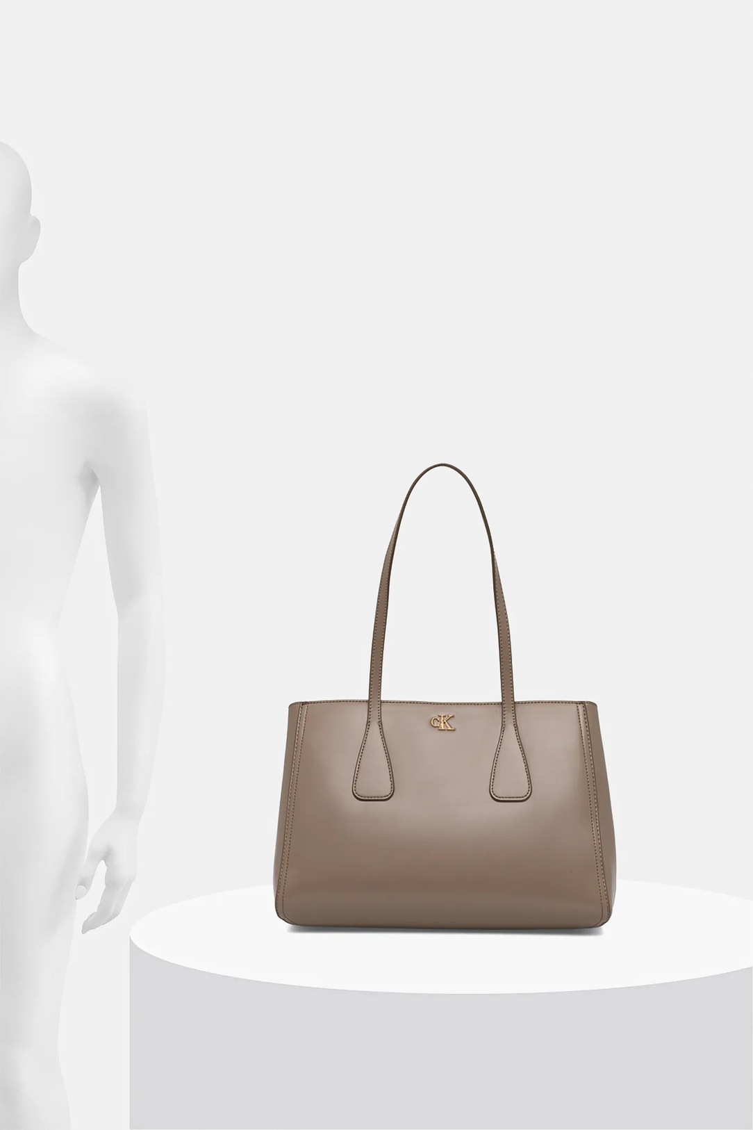 Mala de Ombro Taupe Bege - Calvin Klein  6