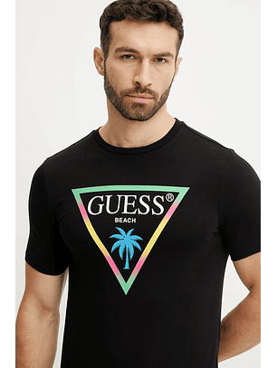 T-shirt Triângulo Colorido Preto - Guess