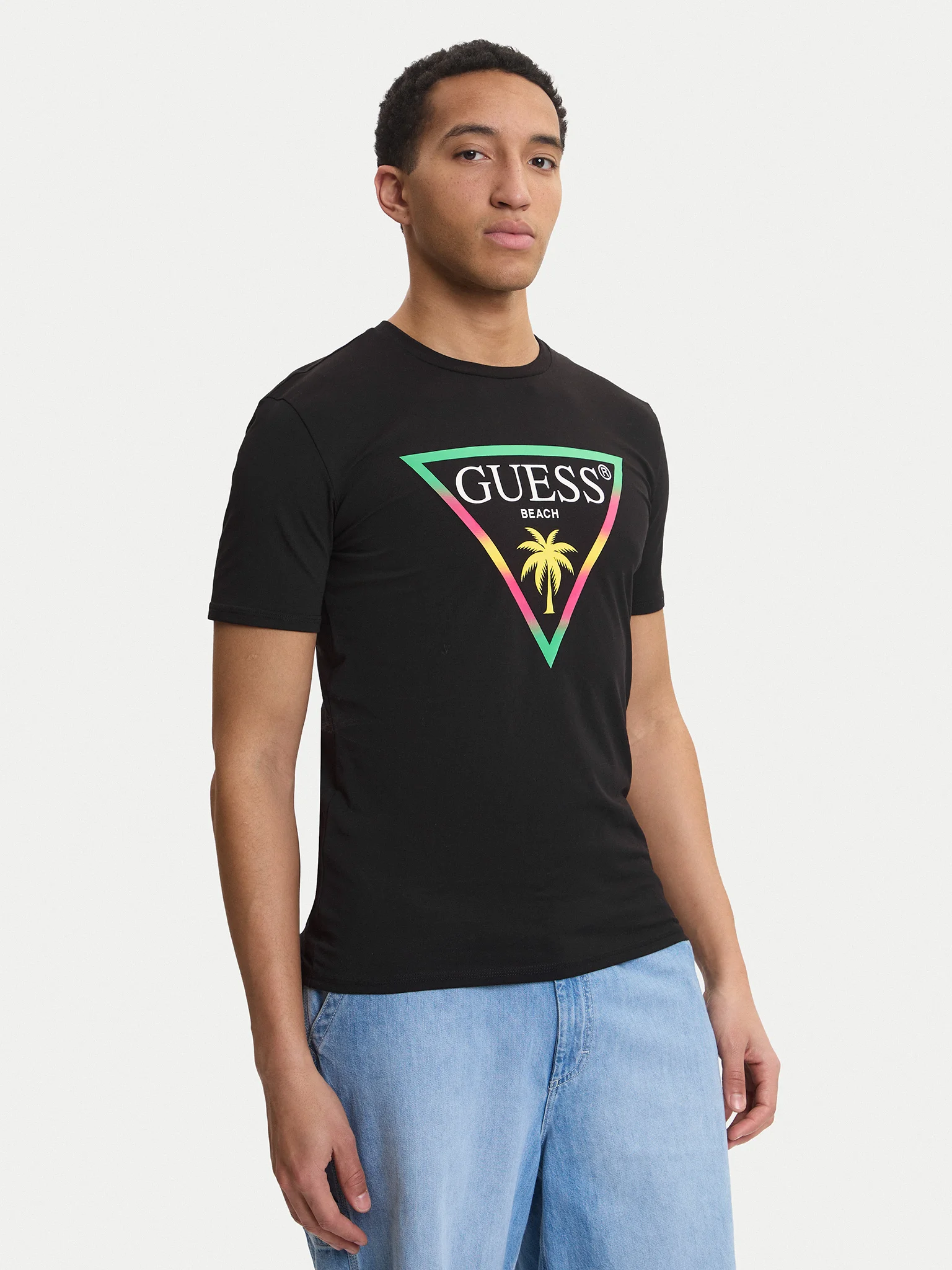 T-shirt Triângulo Colorido Preto - Guess 1