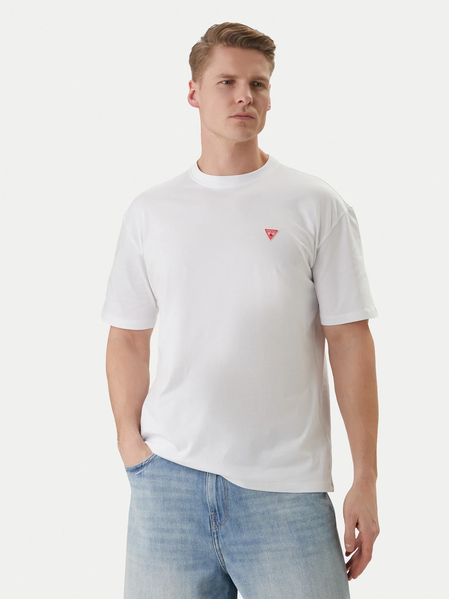 T-shirt Regular Mini Triângulo Branco - Guess 1