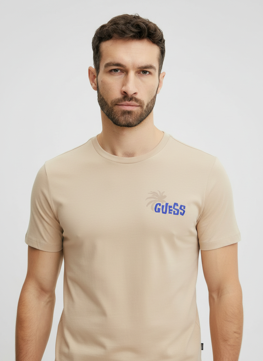 T-shirt FOLIAGE Printa nas Costas Bege - Guess  3