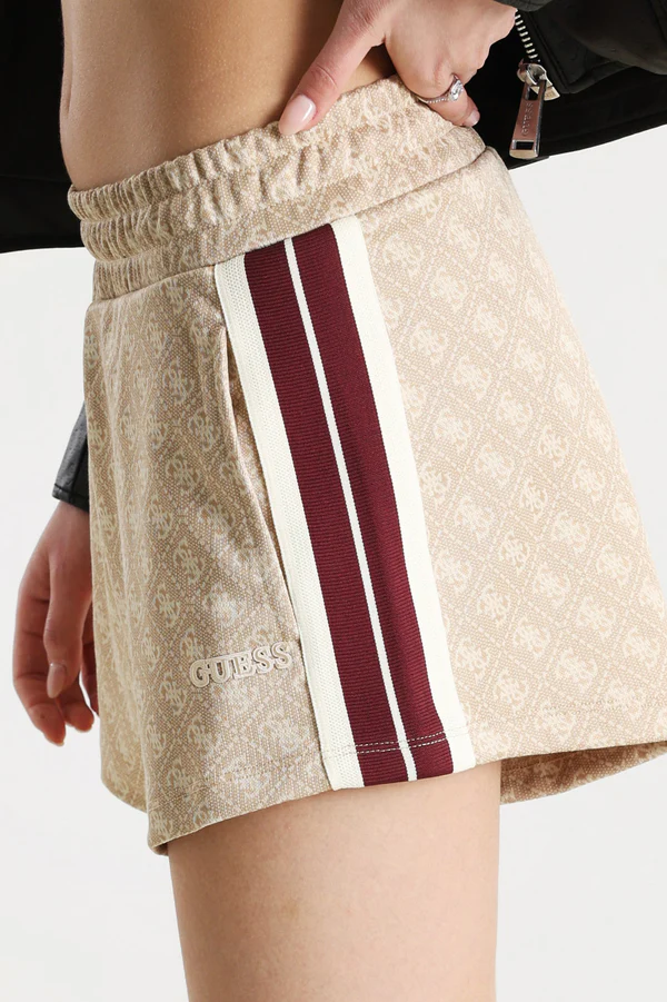 Calções Logo Bege e Faixa Bordeaux - Guess 2